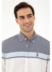 U.S. Polo Assn. قميص رجالي باللون الأزرق الداكن بأكمام طويلة 50296627 -VR033