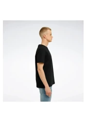 Reebok تي شيرت RI Left Chest Logo أسود للرجال بأكمام قصيرة