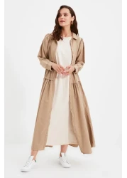  Modest فستان محبوك من القطن 100% باللونين الأسود والبيج الفاتح حزمة من قطعتين - TCTAW22UK0110