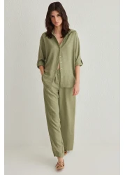  Collection Light Khaki Woven Bottom-Top Suit Twoss24Au00095