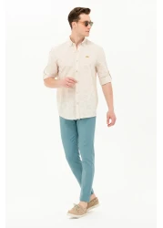 U.S. Polo Assn. قميص إكرو بأكمام طويلة للرجال 50263598 -vr019