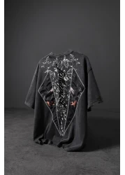 Slatra تيشيرت رجالي كبير الحجم مصنوع من قماش أنثراسايت Fallapart مخصص للغسل