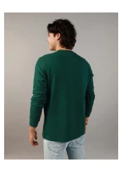 American Eagle Ae Long-sleeve Logo Graphic Thermal T-shirt