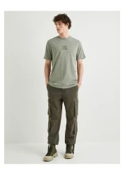 Koton Slogan Embroidered T-Shirt Washable Crew Neck Short Sleeve