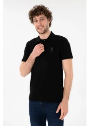 U.S. Polo Assn. Men's Slim Fit Polo Neck Black Basic T-Shirt 50305929 -Vr046
