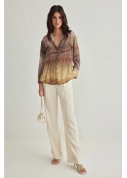  Collection Multicolor Color Transition Chiffon Fabric Regula Regular Fit Woven Shirt Twoss25Go00037