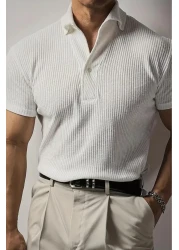 Oksit تي شيرت رجالي من Jabbel Old Money بياقة V عميقة