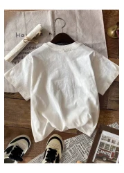 Alviora White Vintage Printed T-shirt