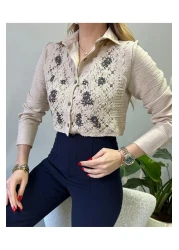 jöns since 1997 قميص نسائي من الكتان بتصميم سترة جبر أمامية