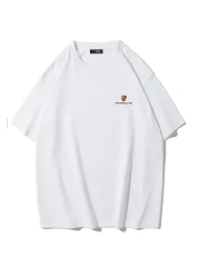 BRZ COLLECTION تي شيرت بورش 911 أبيض كبير الحجم للجنسين