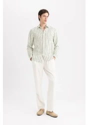 Defacto Viscose Trousers Regular Fit Straight Leg Pocket B4867Ax24Sp