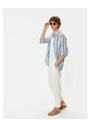 Koton قميص قطني كلاسيكي بأكمام طويلة وأزرار