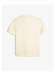 Koton Textured Short Sleeve Polo Collar T-Shirt