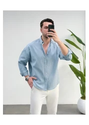 viperkombin Men's Linen Shirt Regular Crinkle Linen