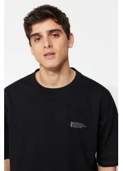  Collection تي شيرت قطني أسود كبير الحجم - TMNSS23TS00084