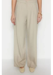  Collection بنطال مطوي بأرجل واسعة بلون المنك - TWOAW22PL0475