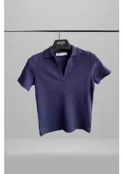 Mood Lab Women's 2-Pack Polo Neck Short Sleeve Camisole T-Shirt