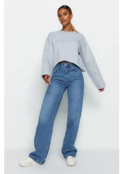  Collection Blue High Waist Wide Leg Wide Leg Jeans Twoaw24Je00074