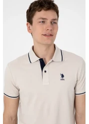 U.S. Polo Assn. Men's Slim Fit Polo Neck Stone Basic T-Shirt 50305980-Vr049