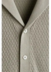 H&M Regular Fit Textured-knit Resort Shirt