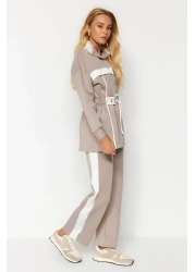  Modest طقم سفلي علوي من قماش المنك المضلع - TCTAW24US00071