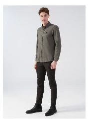 U.S. Polo Assn. زر الياقة القميص الأخضر للرجال Nova022k