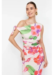  Collection Limited Edition Multicolor Floral Printed Knitted Maxi Stretchy Pencil Dress TWOSS24EL00563