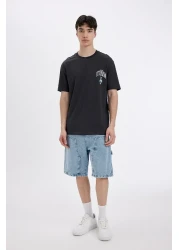 Defacto Crew Neck Back Printed Regular Fit T-Shirt C5649AX24HS