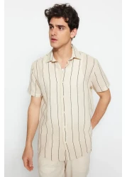  Collection قميص صيفي مخطط باللون الأسود الفاخر TMNSS23GO00063