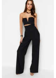  Collection Woven Black Corset Trousers - TPRSS23PL00033