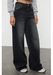  Collection Black High Waist Extra Wide Leg Palazzo Jeans Twoaw25Je00083