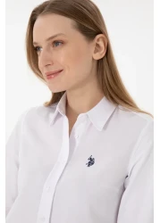U.S. Polo Assn. قميص نسائي أبيض بأكمام طويلة 50297002 -VR013