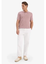 Defacto 100% Cotton Standard Fit Polo Neck Short Sleeve Knitwear T-Shirt E5866Ax25Sp