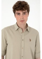 U.S. Polo Assn. Men's Khaki Long Sleeve Basic Shirt 50297868 -Vr027