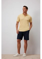 Defacto Slim Fit Slim Fit Polo Neck Embroidered Short Sleeve T-Shirt D7665Ax25Sp