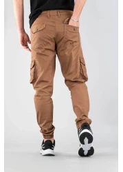 bombe Men's Brown Trousers Cargo Silim Fit