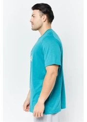 adidas Men Sportswear Fit Short Sleeves Outdoor T-shirt, Teal Green