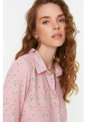  Collection Pink Floral Patterned Woven Blouse TWOSS22BZ0459
