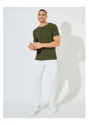 Styli Pique Knit Ringer Regular T-Shirt with Twin Tipping