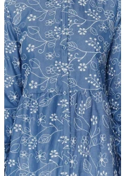  Modest فستان قميص قطن نيلي - TCTSS24EB00091