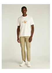 Calvin Klein Calvin Klein Men White Monologo Shift Short Sleeve T-Shirt