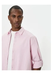 Koton Long Sleeve Linen Look Shirt - Sleeve Detail and Buttons