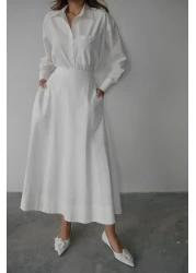 Swass تنورة بوبلين بجيب واسع