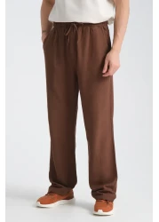 Redline بنطلون رجالي من الكتان المريح - مقاس فضفاض من Saga