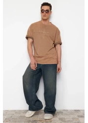  Collection Pale Effect Text Printed Oversize Cotton T-Shirt - TMNSS23TS00174