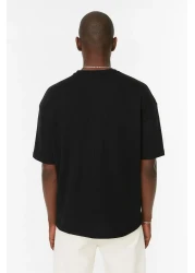  Collection Black Oversize Short Sleeve Basic T-Shirt Tmnss22Ts00049