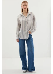 Bigdart 3964 Model - Light and Flowy Satin Shirt, F.Gray