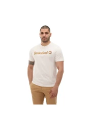 Timberland Linear Logo Men's White Round Neck T-Shirt