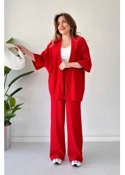 MaziButik Seersucker Double Set Red