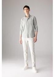 Defacto قميص Oxford Basic بياقة بولو - مقاس عادي، وأكمام طويلة A8028ax24sp